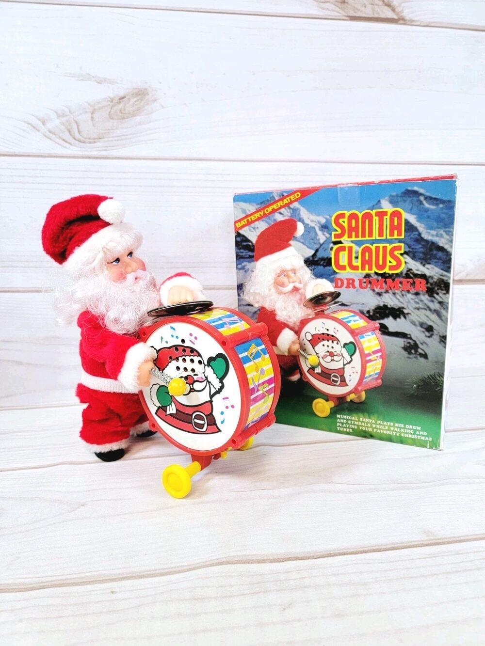 Christmas Santa Claus Drummer Toy H.C. Taiwan Musical 10" Vintage Parts Only